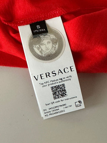 NWT 450 $ Versace Smiley Medusa Logo Rot/Gelb Jersey T-Shirt Small 1002464