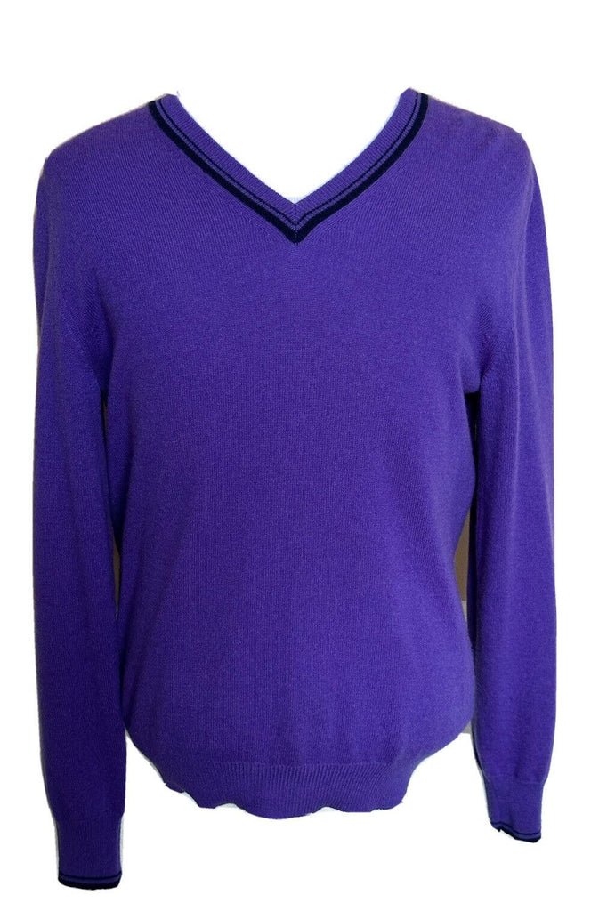 ETRO Herren-Pullover mit V-Ausschnitt, weich, lila, Größe M