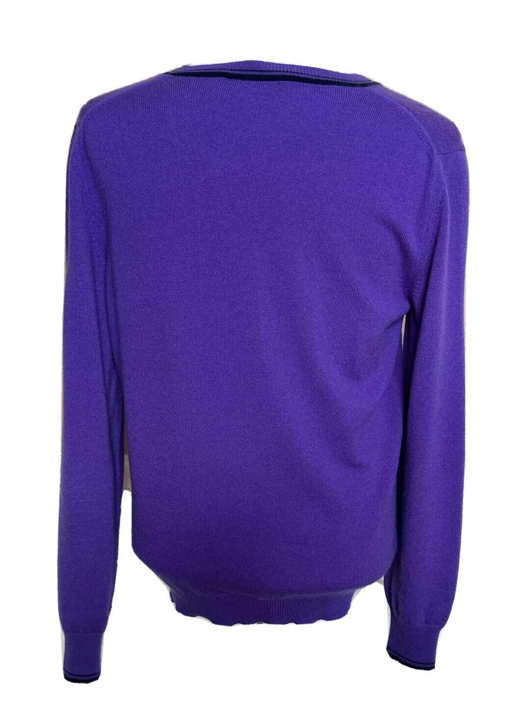 ETRO Мужской мягкий фиолетовый свитер с v-образным вырезом, средний размер