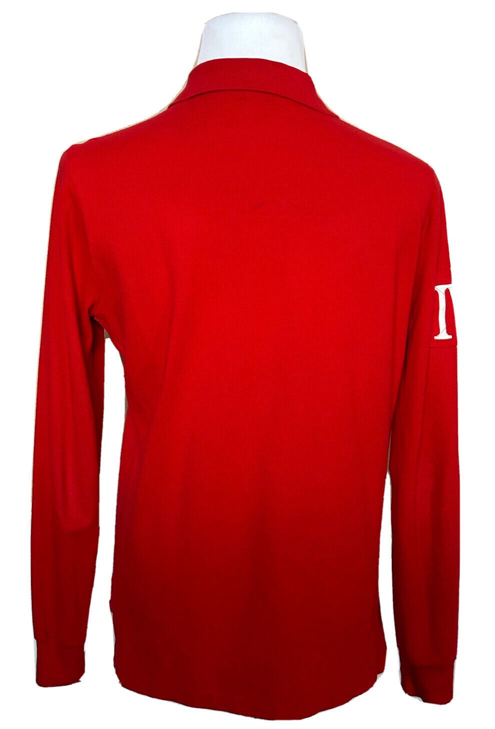 Polo Ralph Lauren Logo Long Sleeve Custom Fit Red Polo Shirt Medium