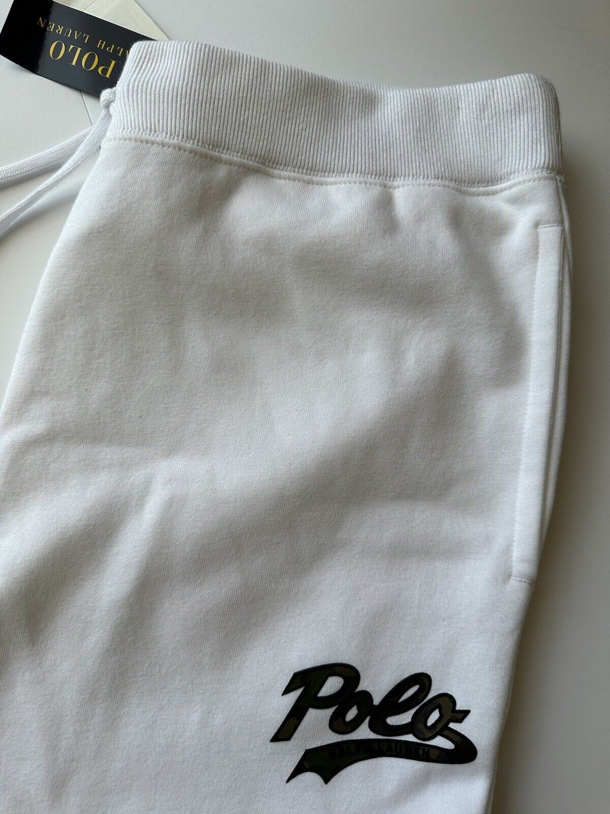 Neu mit Etikett: 138 $ Polo Ralph Lauren Herren-Jogginghose mit Polo-Logo in Weiß, lässig, XL/TG