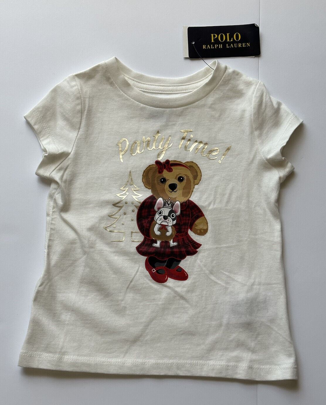 NWT Polo Ralph Lauren Girl's Bear White Cotton T-shirt  3T