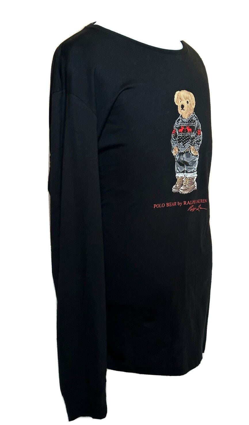Футболка NWT Polo Ralph Lauren с длинным рукавом и медведем, черная, 2XL/2TG 