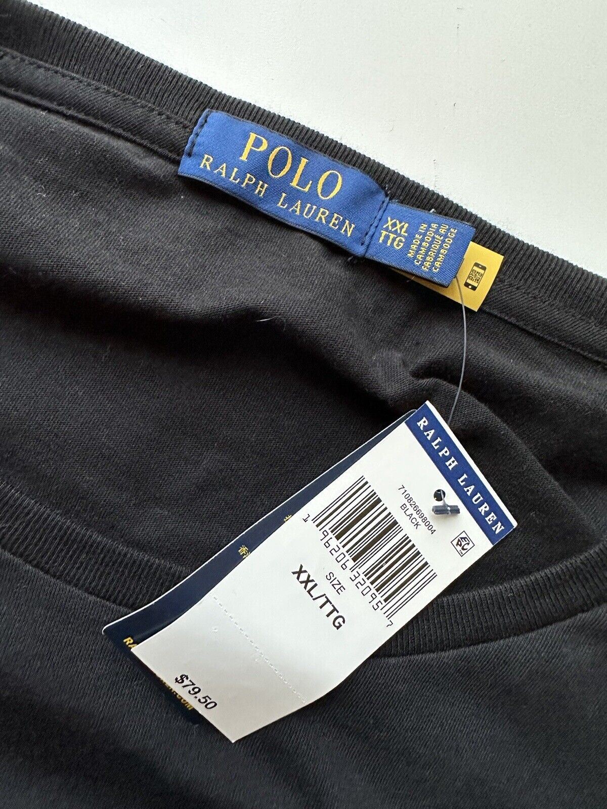 Neu mit Etikett: Polo Ralph Lauren Langarm-T-Shirt mit Bärenmotiv, Schwarz, 2XL/2TG 