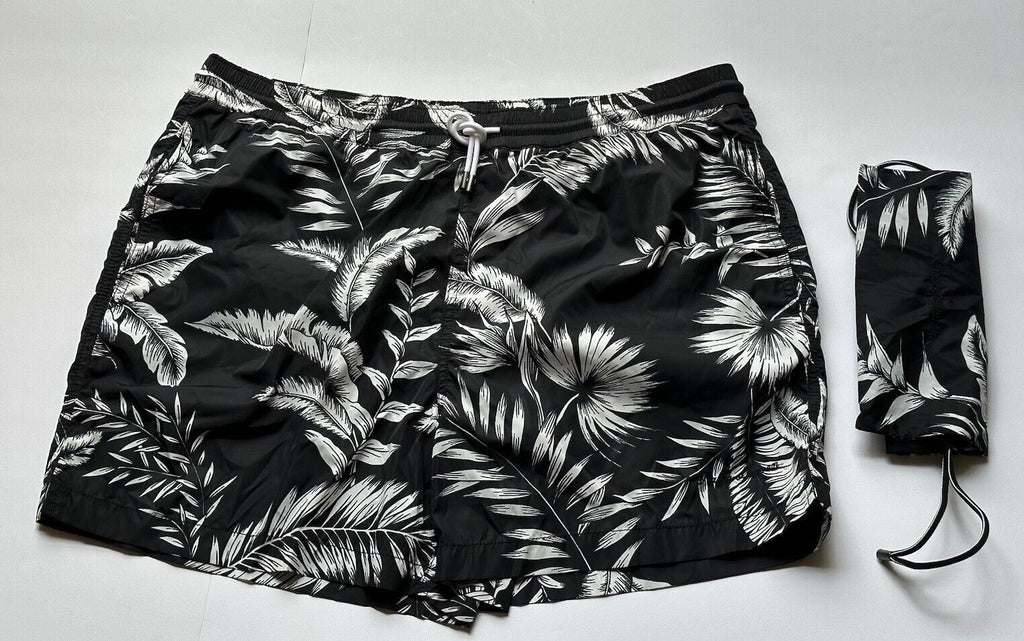 Neu mit Etikett: 395 $ Polo Ralph Lauren Purple Label Herren-Badeshorts in Schwarz/Weiß M 