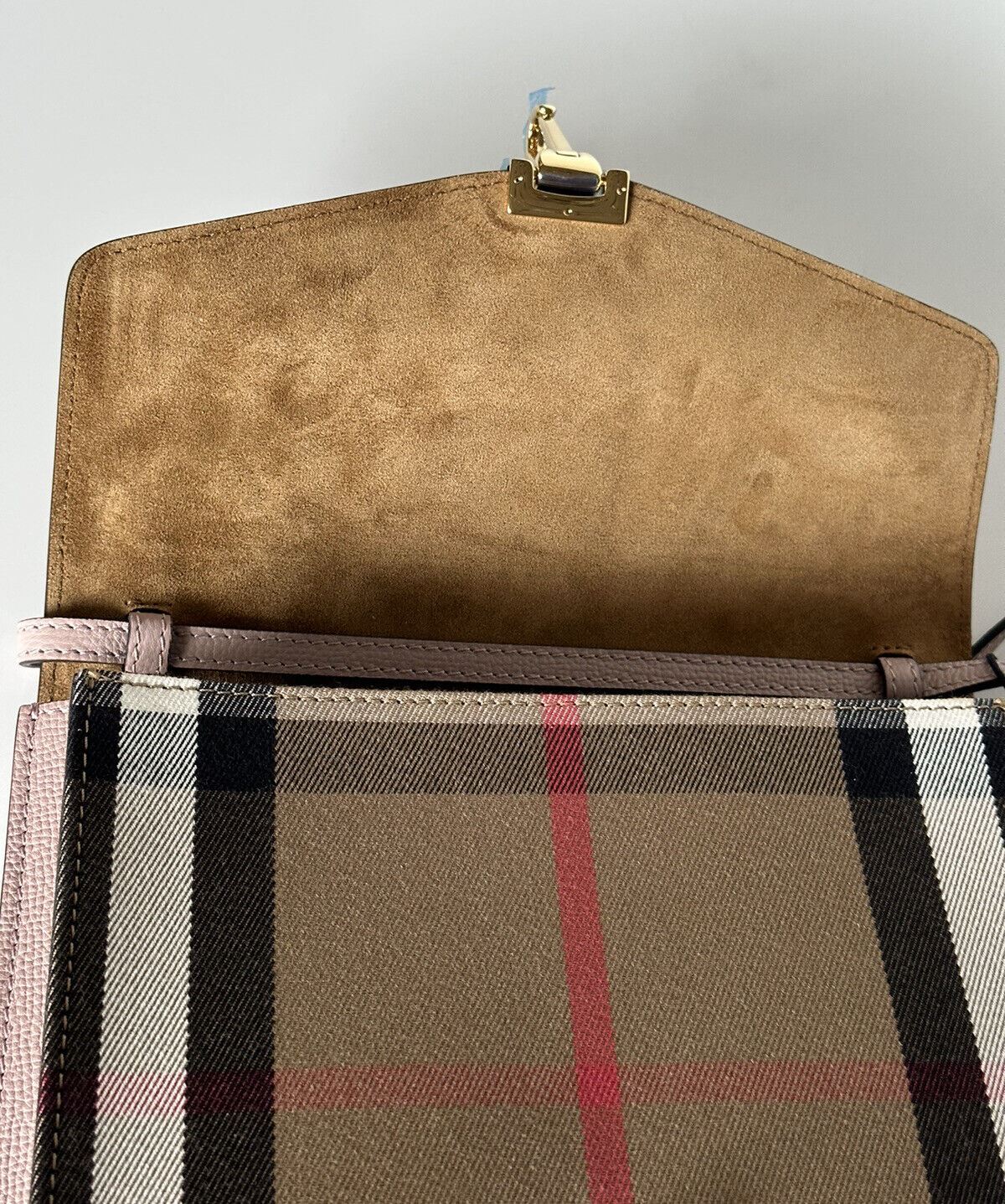 Burberry Stone/Pale Orchid Horseferry Check Canvas and Leather