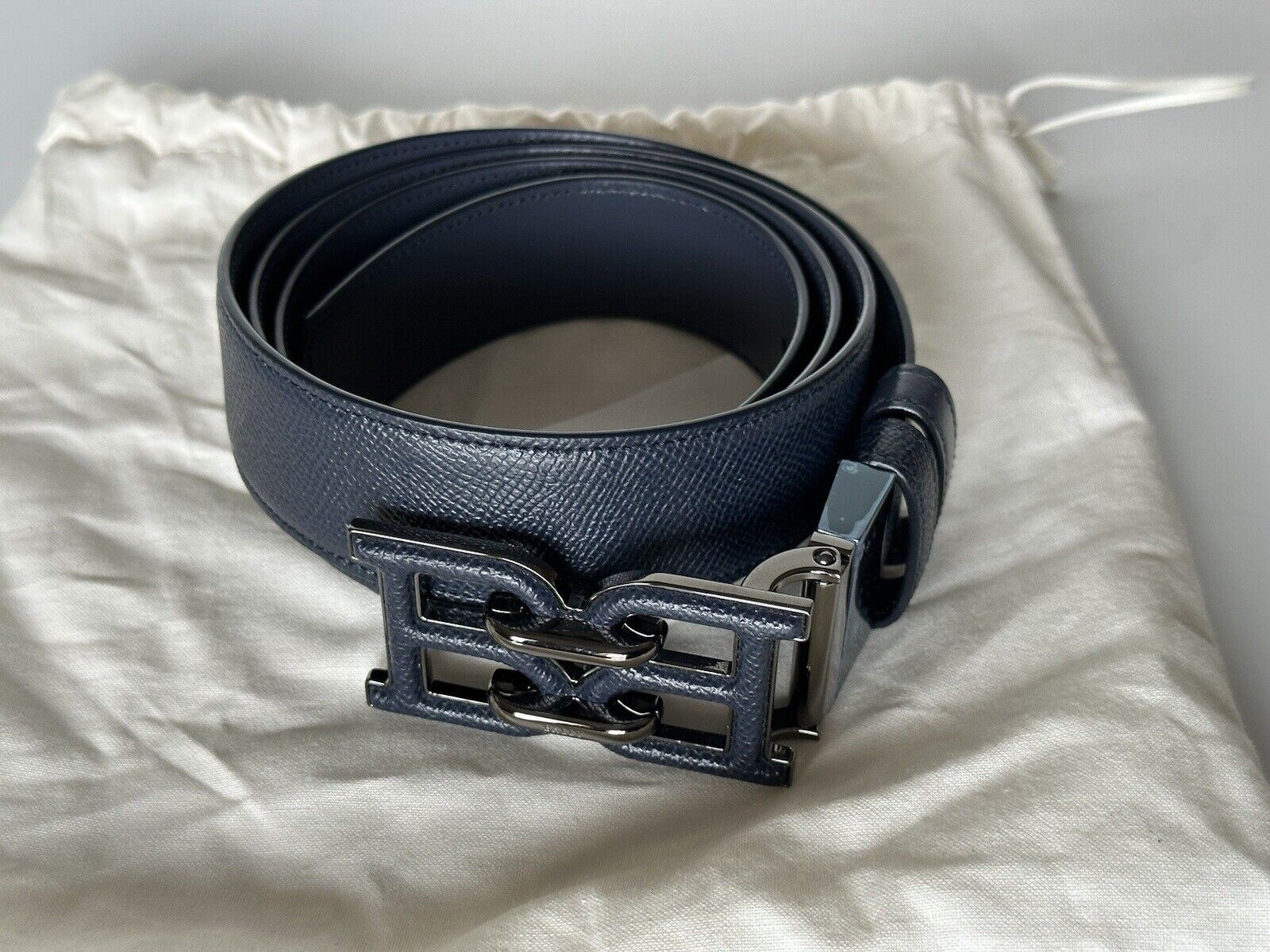 NWT $450 Bally Men's Double Sided B Chain Blue Belt 44/110 Made in Italy 6301462