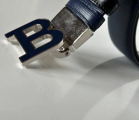 Мужской синий ремень Bally с двусторонней пряжкой B, NWT, 450 долларов США, 44/110 IT 6221470 