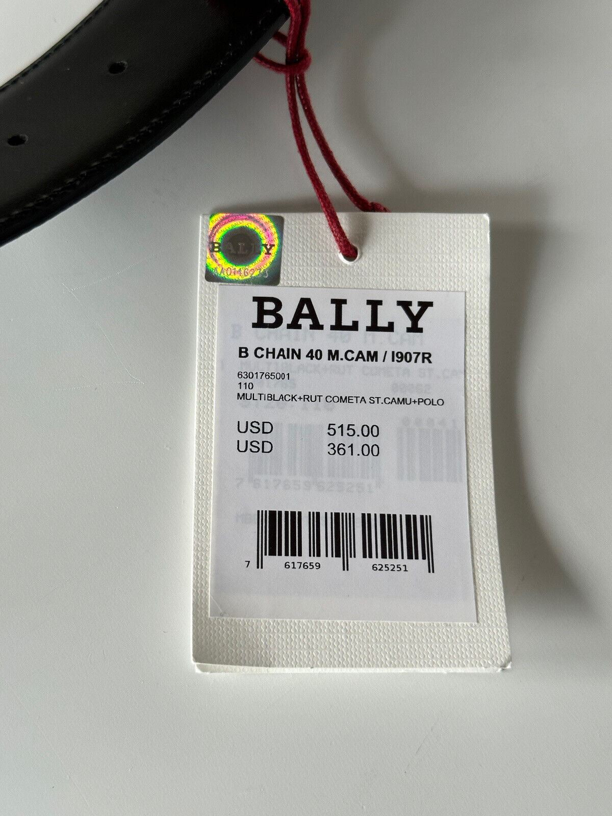 Neu mit Etikett: 515 $ Bally Herren-Gürtel mit doppelseitiger B-Kette in Camouflage-Optik, 44/110, Italien, 6301765 