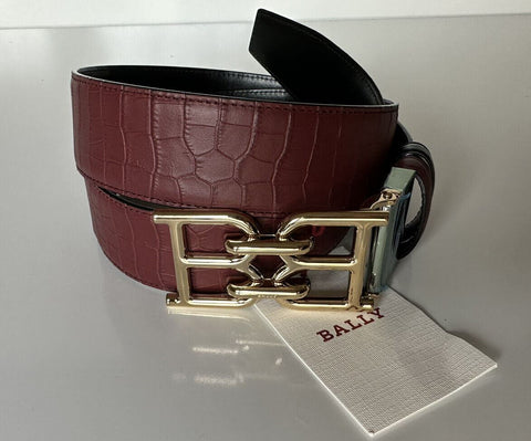 NWT $325 Bally Men's Double Sided B Chain Heritage Red Belt 40/100 Italy 630037