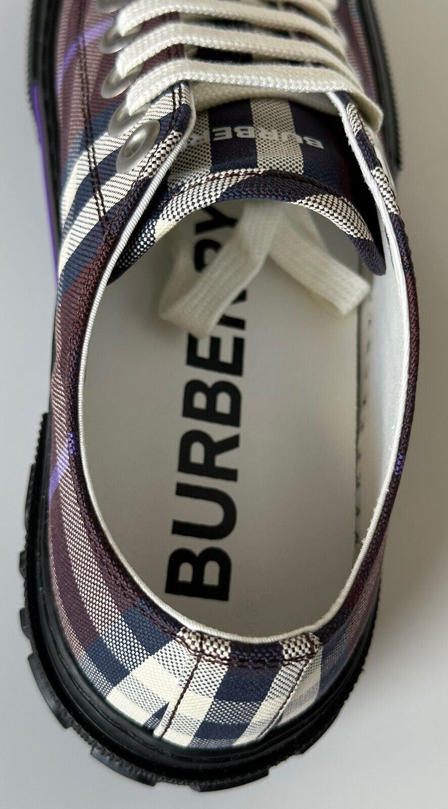 NIB $590 Burberry Women's Deep Maroon Low Top Sneakers 8 US (38 Eu) 8057611 IT