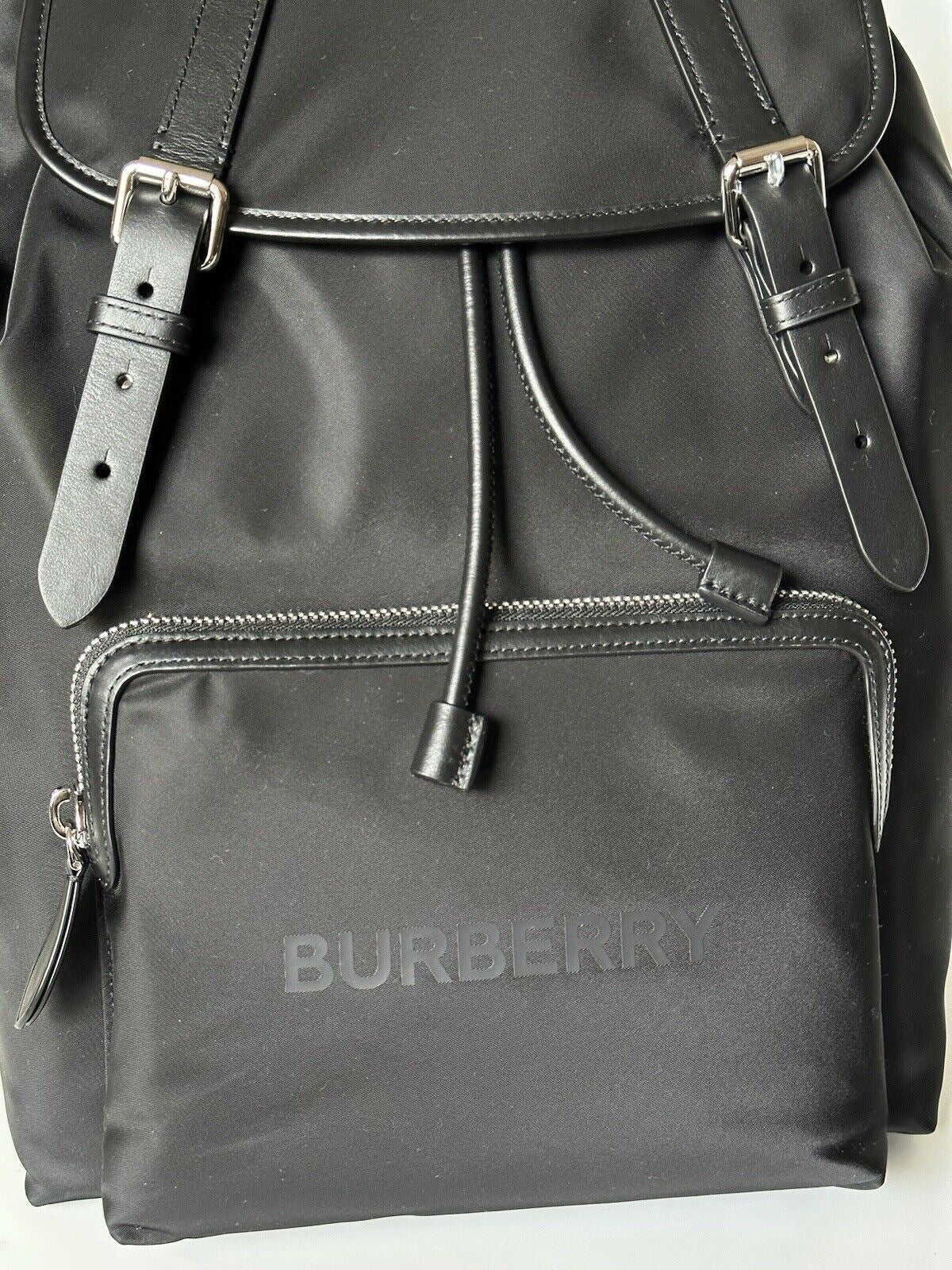 NWT $1350 Burberry Aviator Rucksack Nylon/Leather Backpack Black 8061668