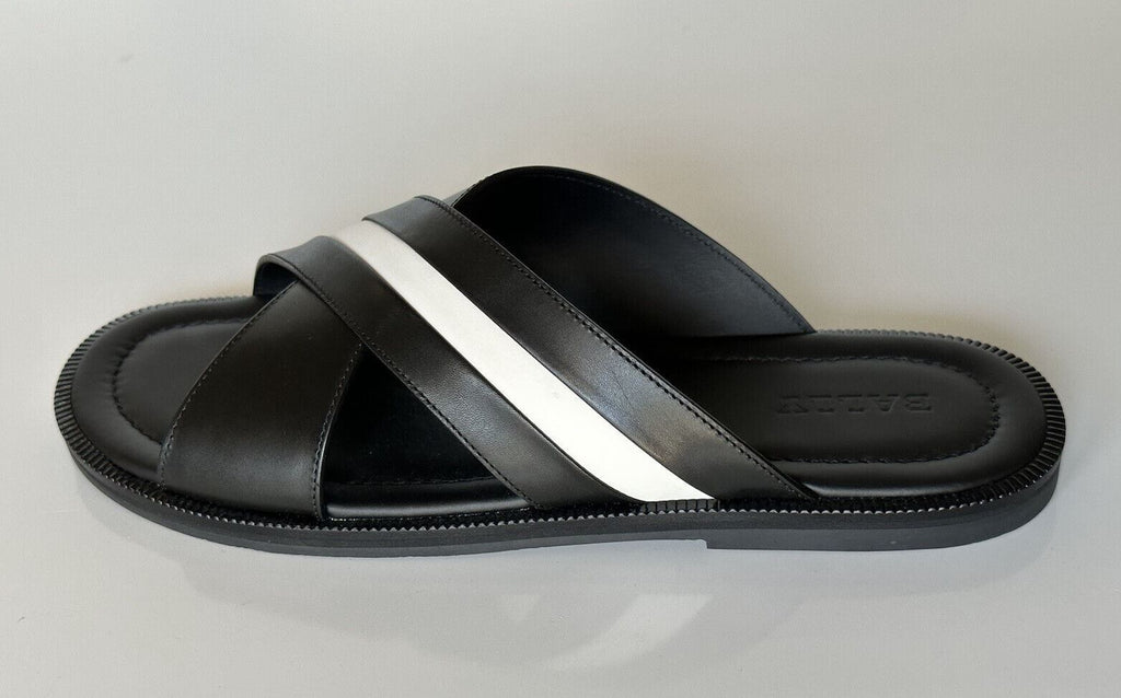 NIB $ 560 Bally Herren Jaabir Leder Slides Sandalen in Schwarz 10,5 US (43,5) 6231507 