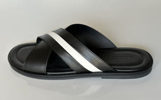 NIB $ 560 Bally Herren Jaabir Leder Slides Sandalen in Schwarz 10,5 US (43,5) 6231507 