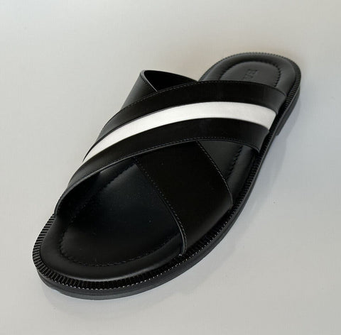 NIB $560 Bally Men's Jaabir Leather Black Slides Sandals 10.5 US (43.5) 6231507
