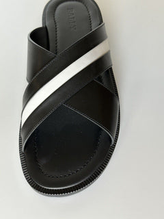 NIB $ 560 Bally Herren Jaabir Leder Slides Sandalen in Schwarz 10,5 US (43,5) 6231507 