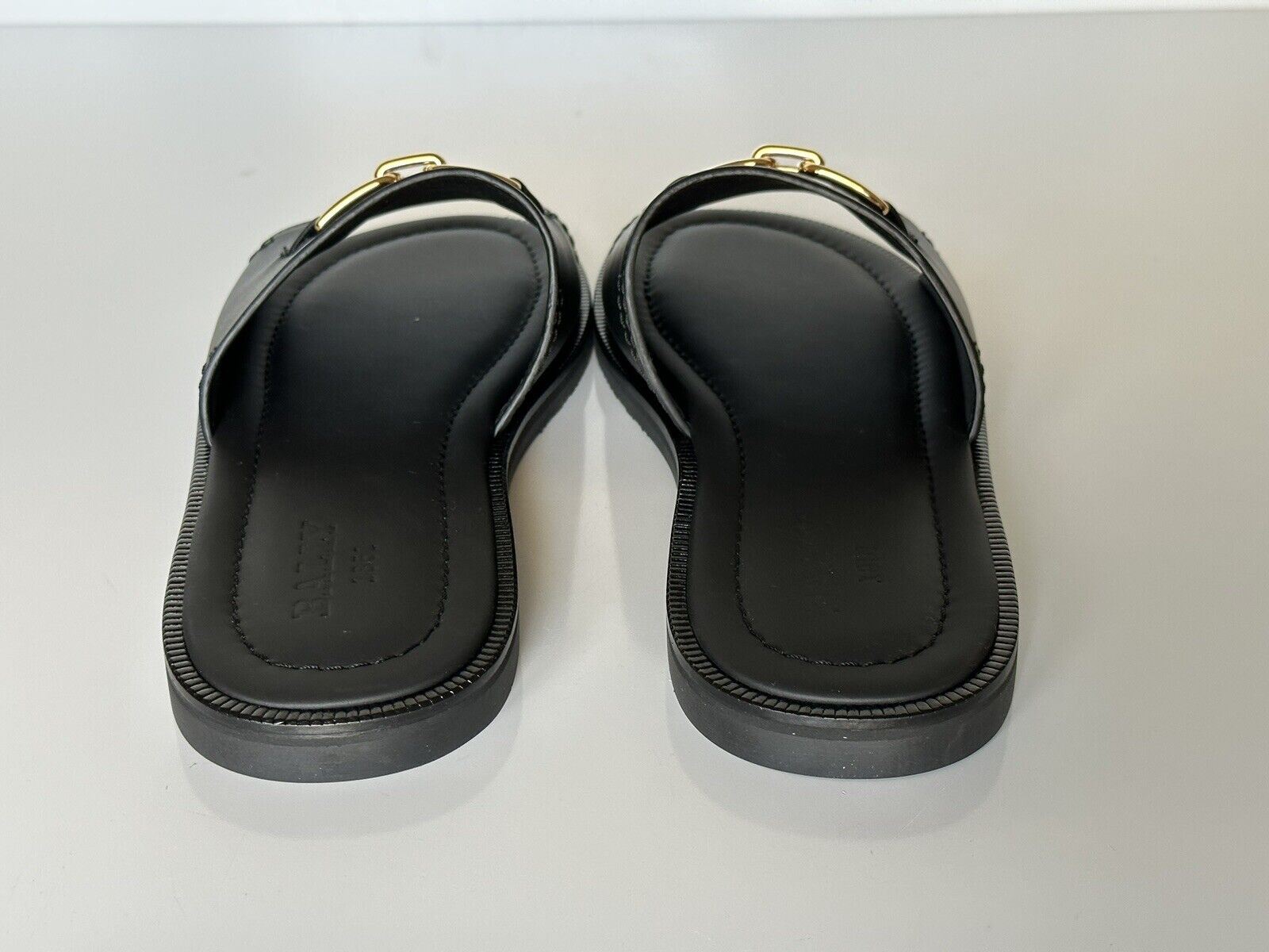 NIB Bally Herren Jareth Leather Black Slides Sandalen 8 US (41 Euro) 6300847 Italien 
