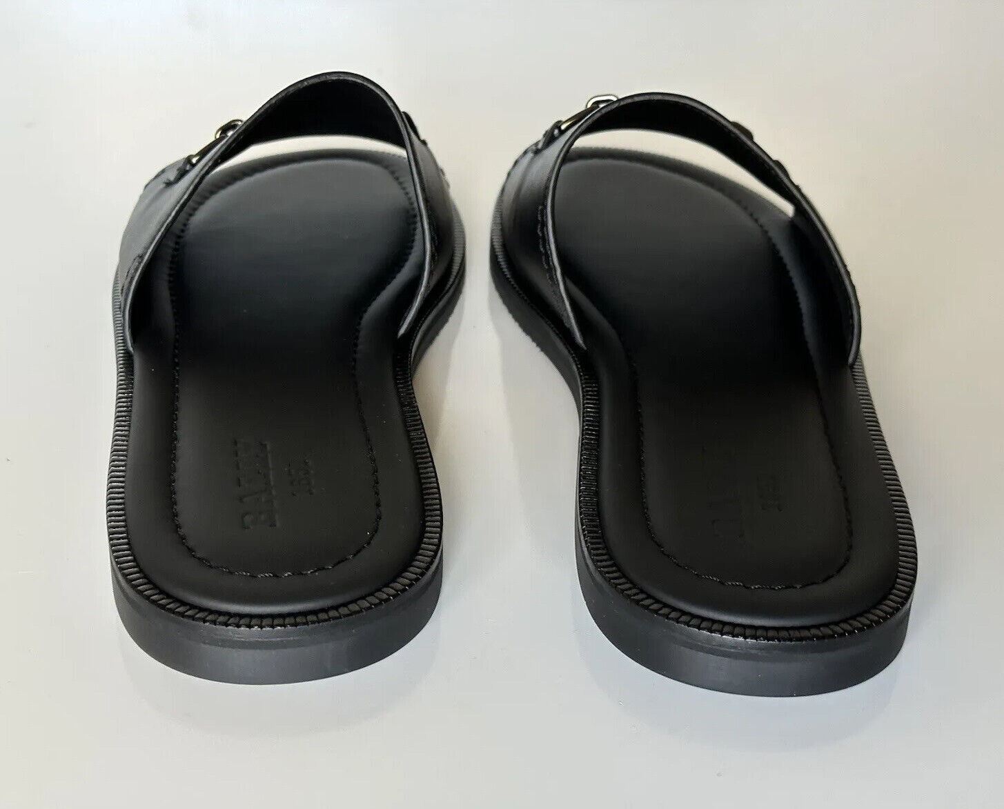 NIB Bally Herren Jacob Leather Black Slides Sandalen 10 US (43 Euro) 6300469 Italien 