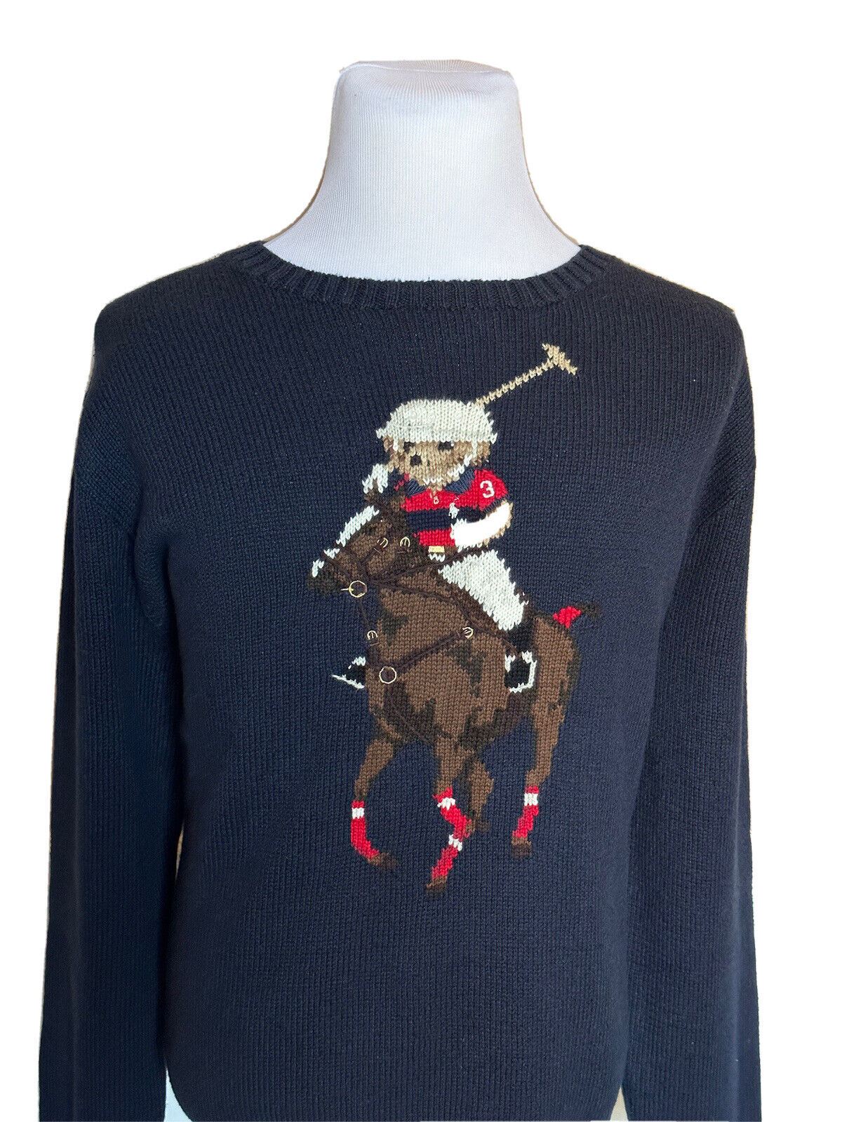 NWT $428 Polo Ralph Lauren Big Pony Bear Cotton/Linen Blue Sweater 3XB