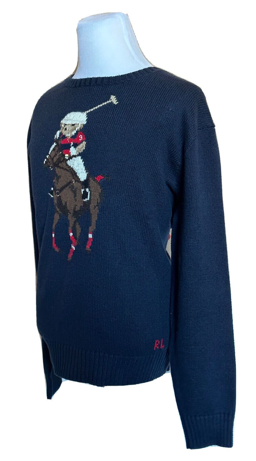 СЗТ 428 долларов США Polo Ralph Lauren Big Pony Bear Синий свитер из хлопка/льна 3XB 