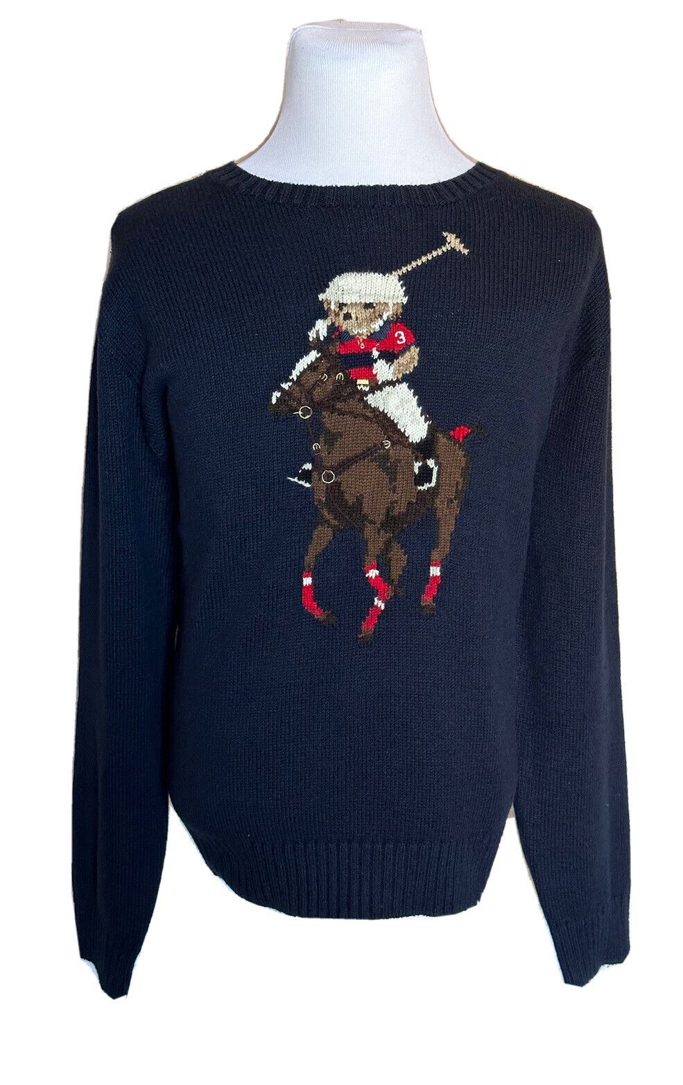 NWT $428 Polo Ralph Lauren Big Pony Bear Cotton/Linen Blue Sweater 2XLT