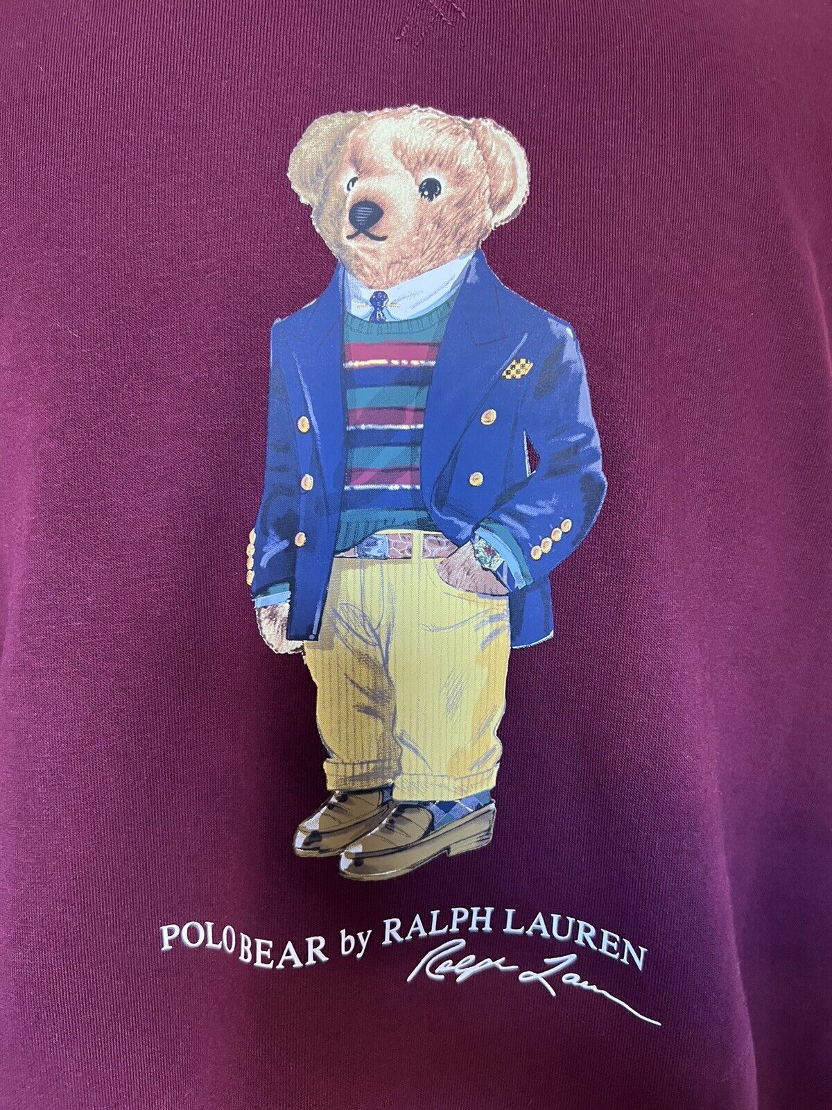 New $168 Polo Ralph Lauren Wine Bear Sweatshirt Burgundy 3XB