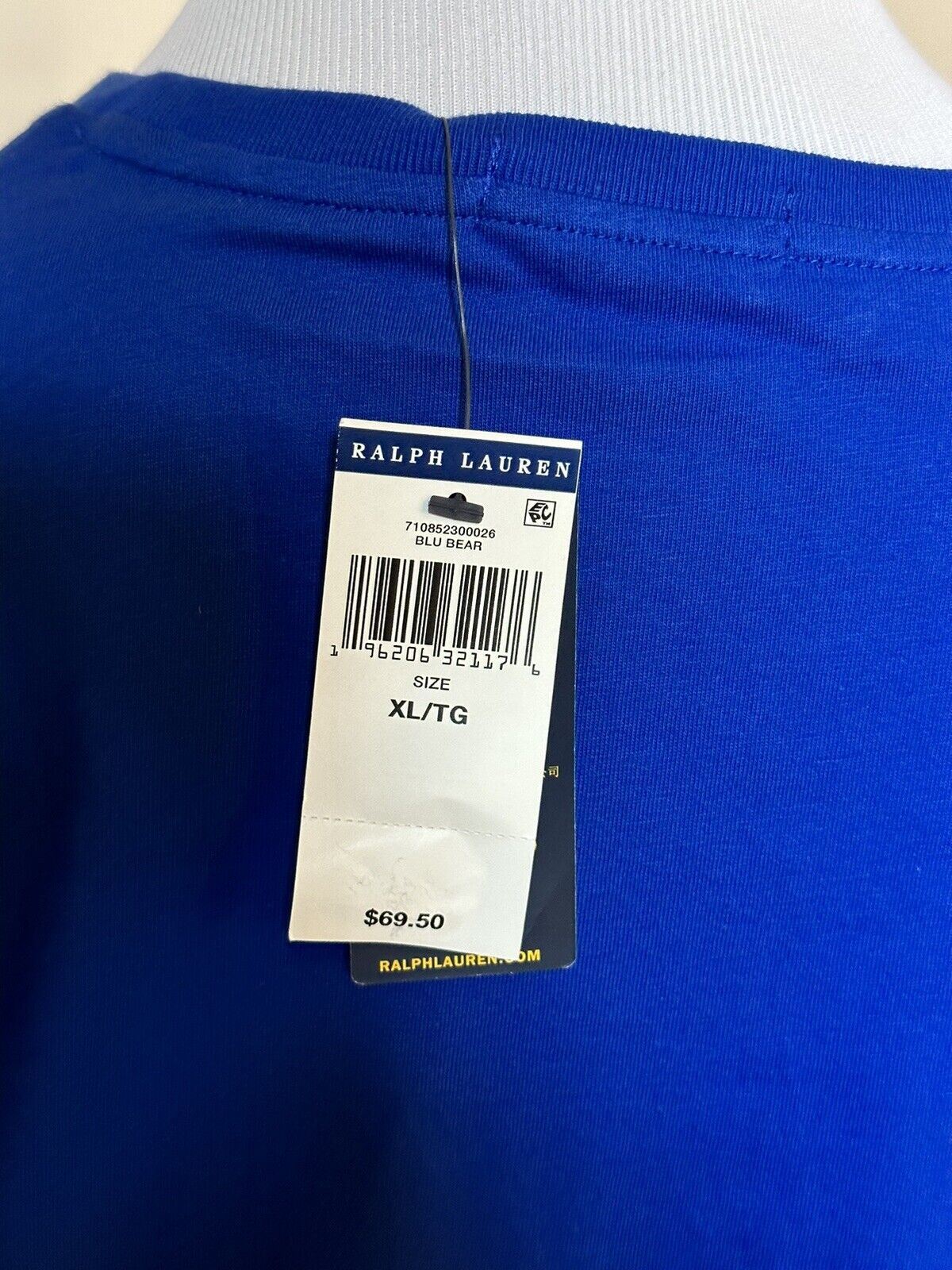 NWT Polo Ralph Lauren Bear Short Sleeve T-Shirt Blue XL/TG