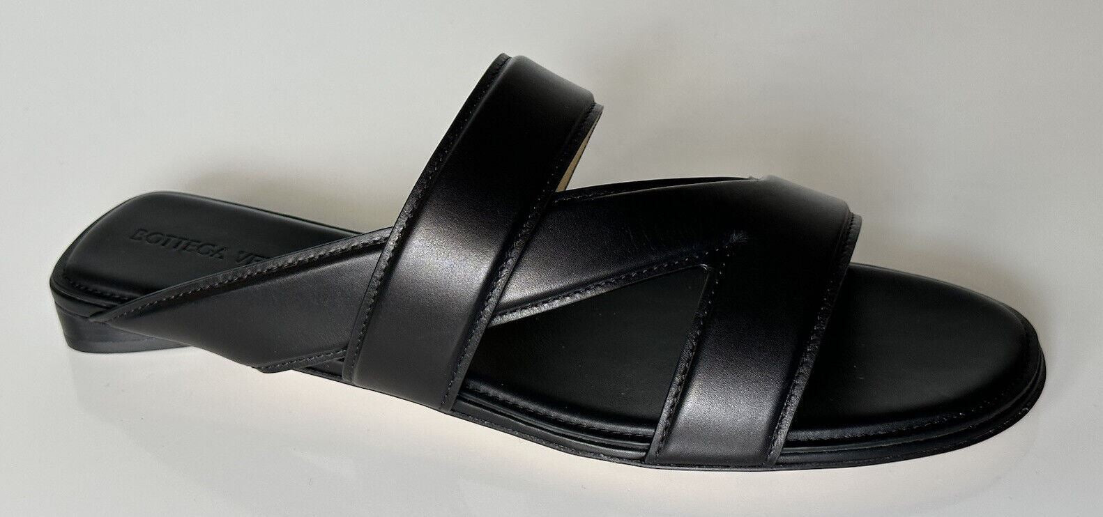 NIB $760 Bottega Veneta Calf Leather Mule Sandals Shoes Black 10 US 651374