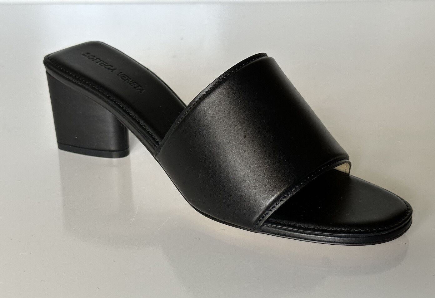 NIB $760 Bottega Veneta Calf Leather Sandals Shoes Black 8.5 US 651378 Italy