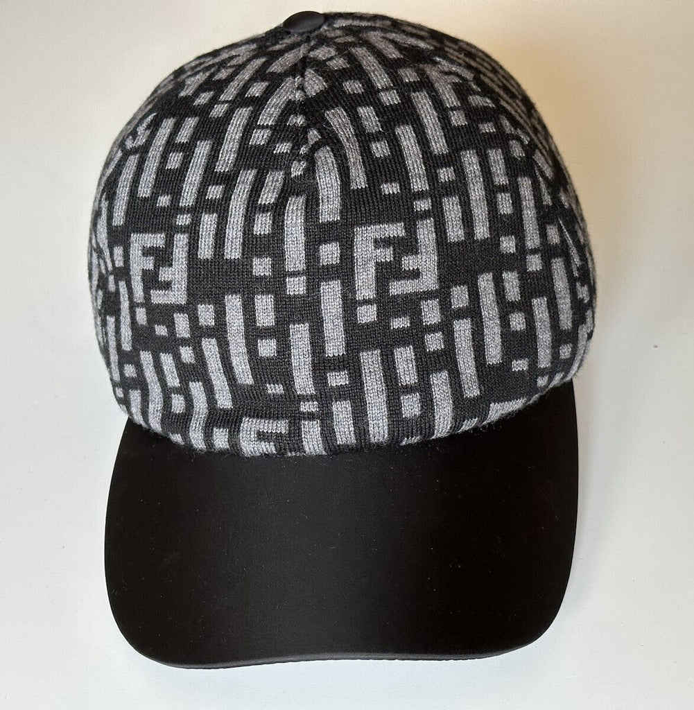 Fendi Logo Baseball Cap Grey/Black Hat Made in Italy FXQ782 NWT $530