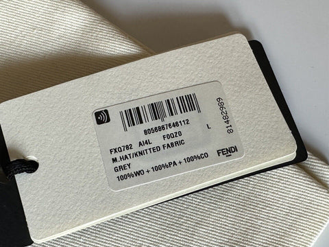 NWT 530 $ Fendi Logo Baseball Cap Grau/Schwarz Hut Hergestellt in Italien FXQ782 