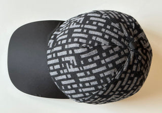 Fendi Logo Baseball Cap Grey/Black Hat Made in Italy FXQ782 NWT $530