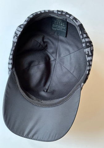 NWT 530 $ Fendi Logo Baseball Cap Grau/Schwarz Hut Hergestellt in Italien FXQ782 
