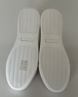 СПИ $750 Versace Low Top Румяные/белые кожаные кроссовки 8 США (38 евро) 1002773 