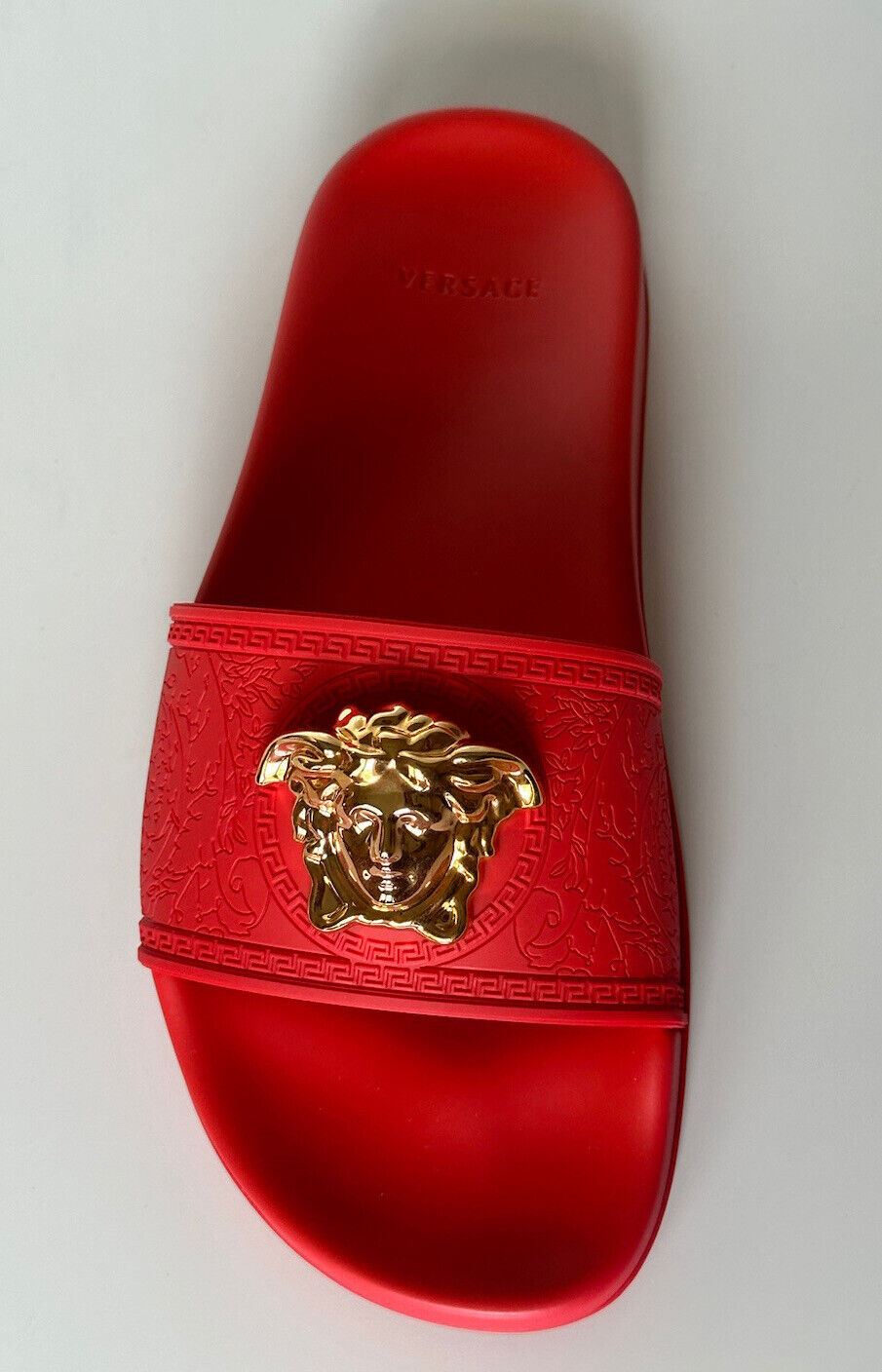 NIB $450 Versace Medusa Head Slides Sandals Red 9 US (39 Euro) DSR262CN