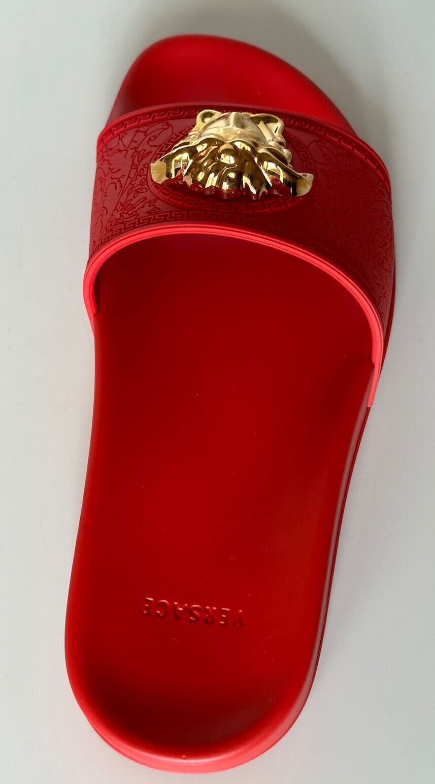 NIB $450 Versace Medusa Head Slides Sandals Red 9 US (39 Euro) DSR262CN