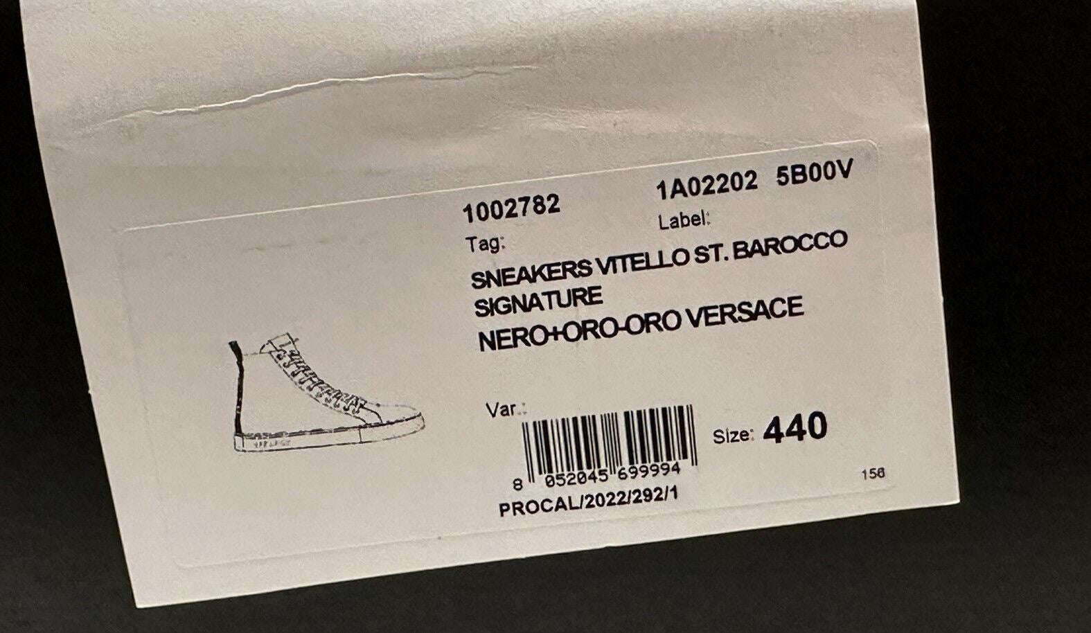 NIB $950 Versace Leather Medusa Baroque Black High-top Sneakers 11 (44) 1002782