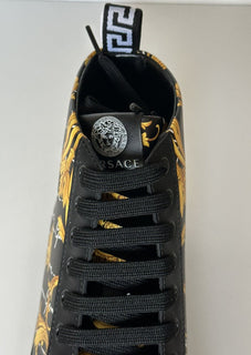 NIB $950 Versace Leather Medusa Baroque Black High-top Sneakers 11 (44) 1002782