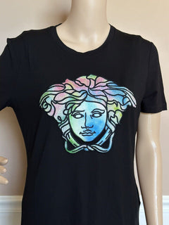 NWT 725 долларов Versace Футболка с кристаллами Medusa Head 4 США (38 евро) 1A00769