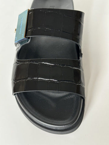 NIB $770 Burberry Olympia Women's Shiny Black Sandals 7 US (37) 8053308 Italy