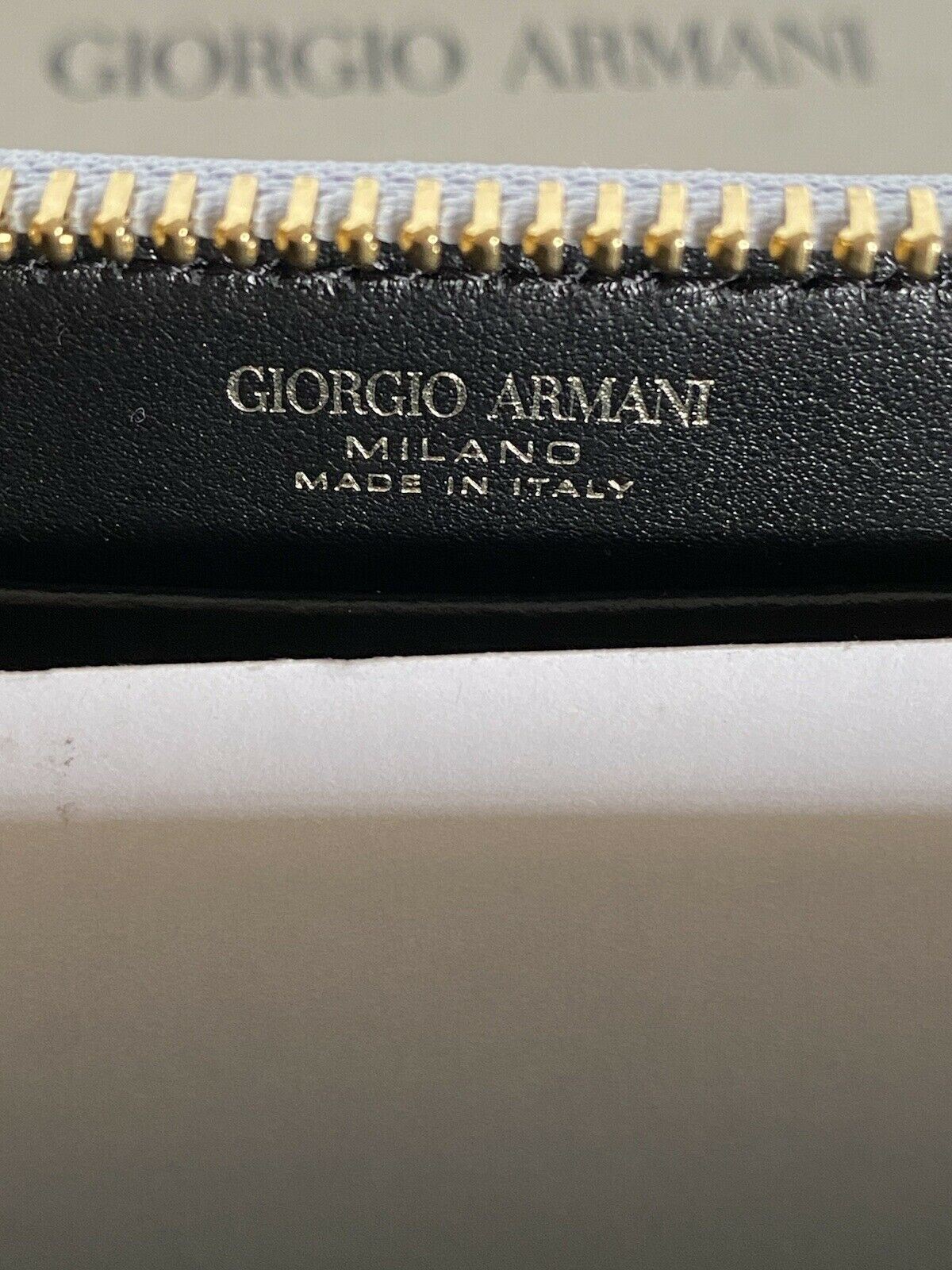 Синий женский кожаный кошелек на молнии NIB Giorgio Armani Y1H274, производство Италия
