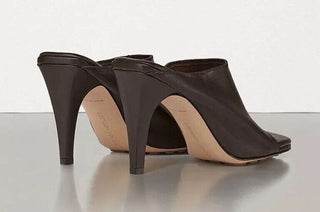 NIB $920 Bottega Veneta Leather Mules with High Vamp Brown Shoes 7.5 US 618760