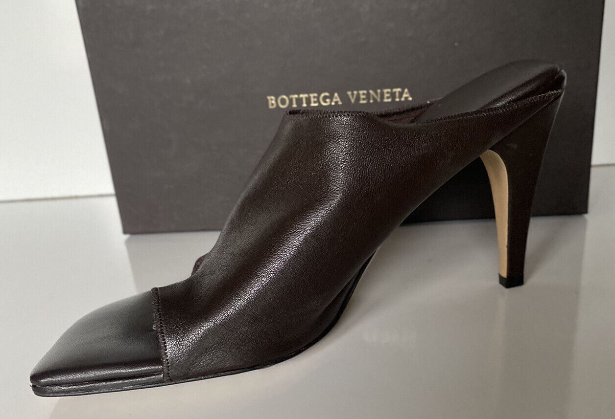 NIB $920 Bottega Veneta Leather Mules with High Vamp Brown Shoes 7 US 618760