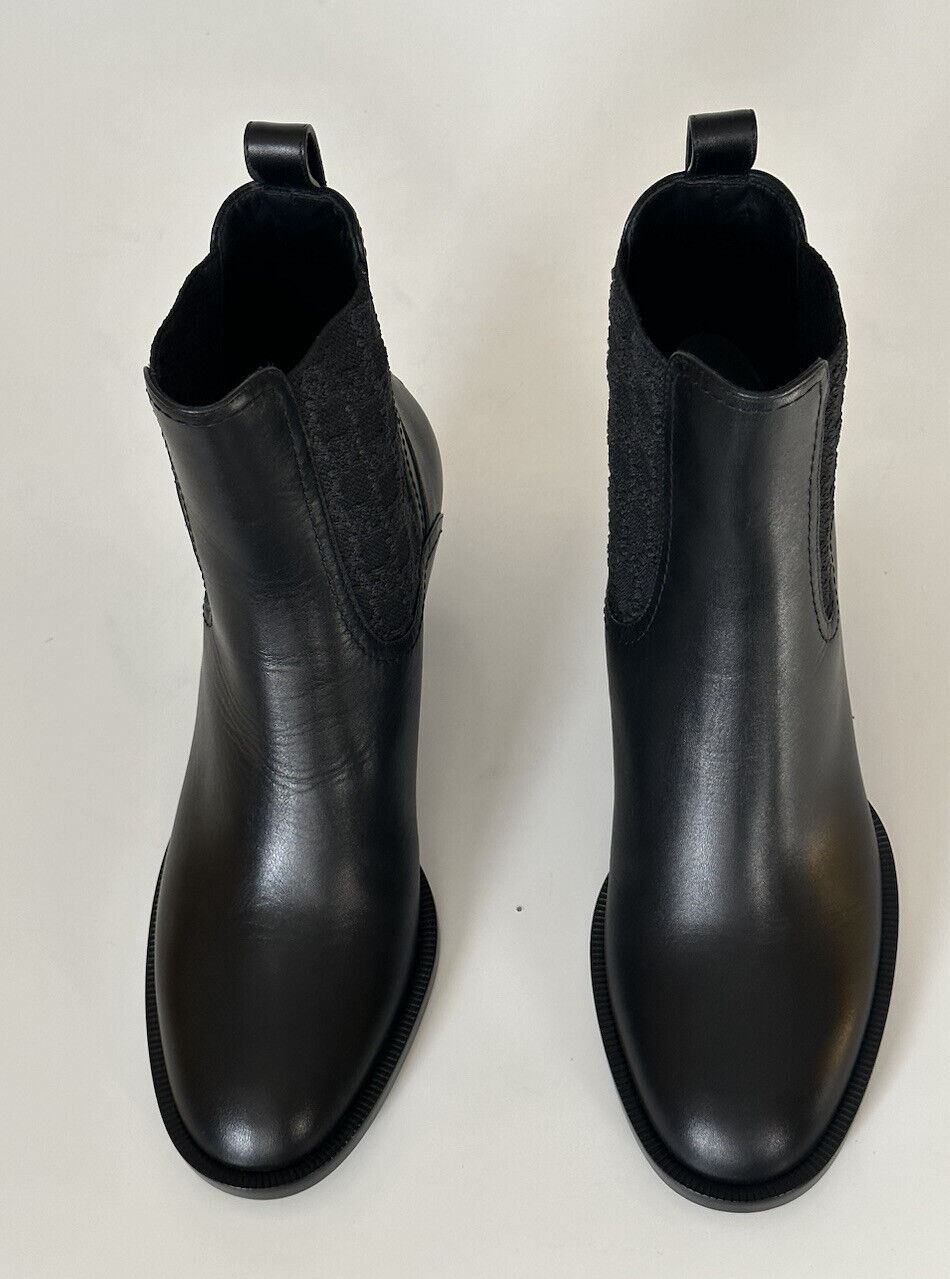 NIB $1100 Fendi Black Soft Calf Leather Ankle Height Boots 7 US (37 Euro) IT