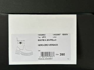 Versace Black Leather Boots 9 US (39 Euro) 1002863 Spain NIB $1300
