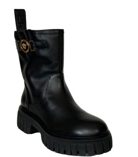 Versace Black Leather Boots 9 US (39 Euro) 1002863 Spain NIB $1300