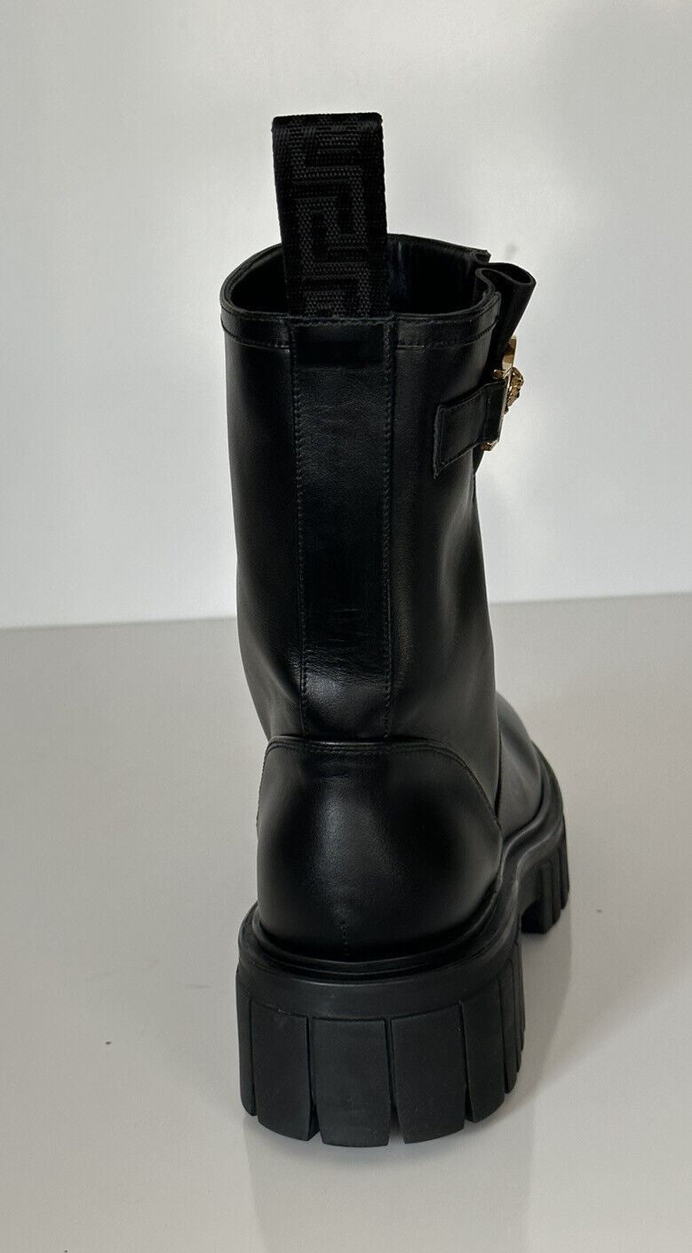 NIB 1300 $ Versace Leder Schwarze Lederstiefeletten 9 US (39 Euro) 1002863 Spanien 