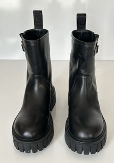 Versace Black Leather Boots 9 US (39 Euro) 1002863 Spain NIB $1300