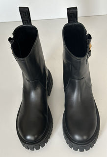 Versace Black Leather Boots 9 US (39 Euro) 1002863 Spain NIB $1300