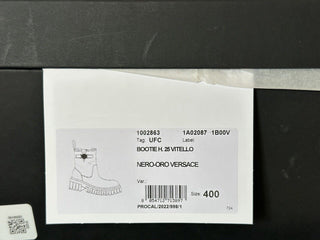 NIB $1300 Versace Black Leather Boots 10 US (40 Eu) 1002863 Spain
